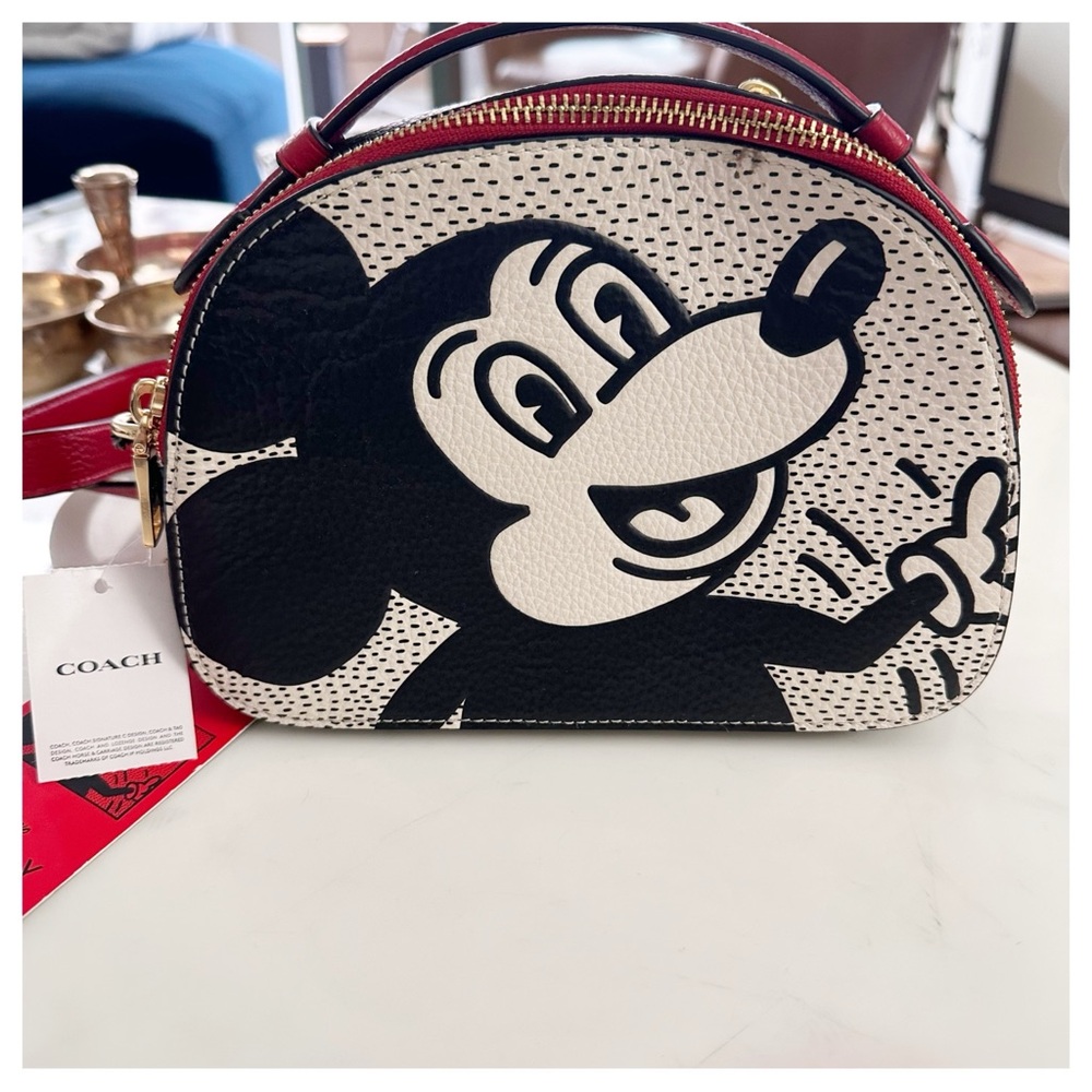 Coach Disney Mickey Mouse‎ X Keith Haring Serena Satchel Small Crossbody - Chalk